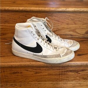 Nike Blazer Mid 77 White and Black High-Top Sneakers